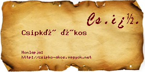 Csipkó Ákos névjegykártya
