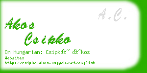 akos csipko business card